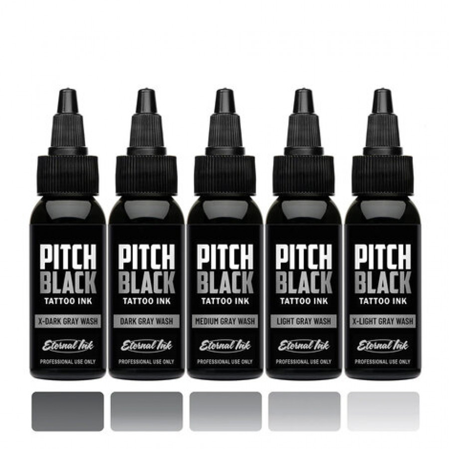 Тату краска Eternal Pitch Black Light Gray Wash
