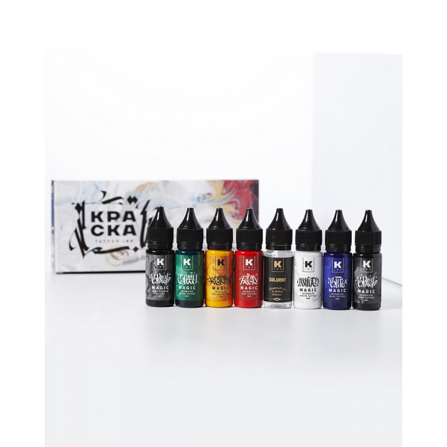 Набор тату краска ink - True Magic - 8 шт по 15 мл